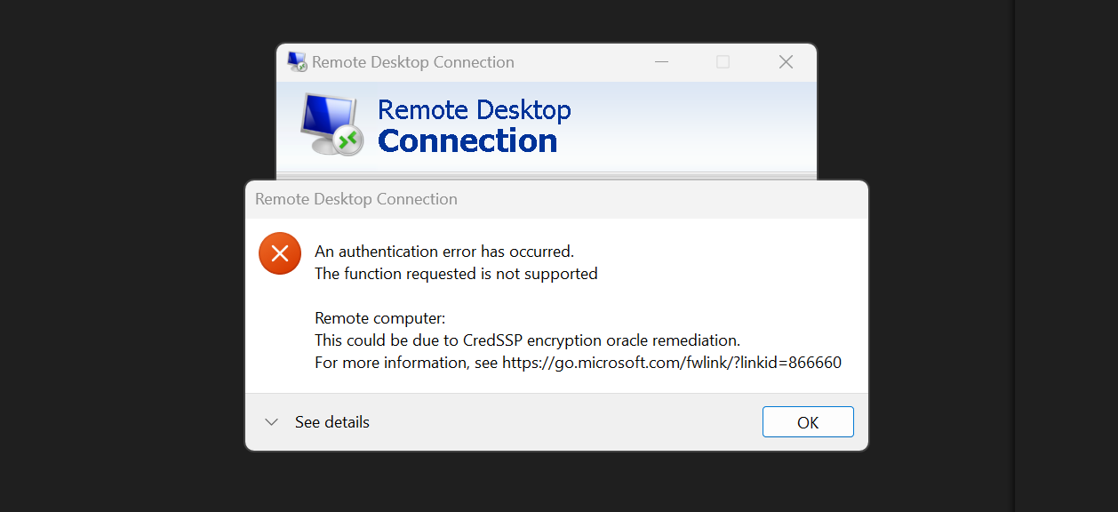 remote desktop error