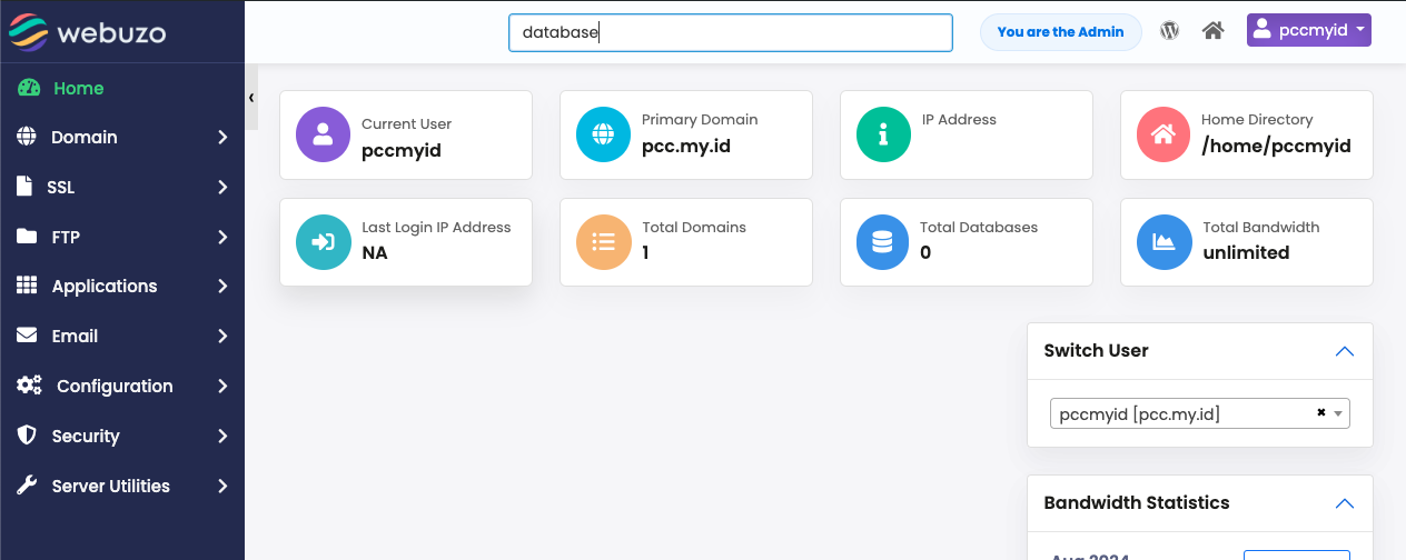 menu database hilang