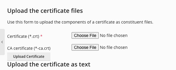 upload certificate